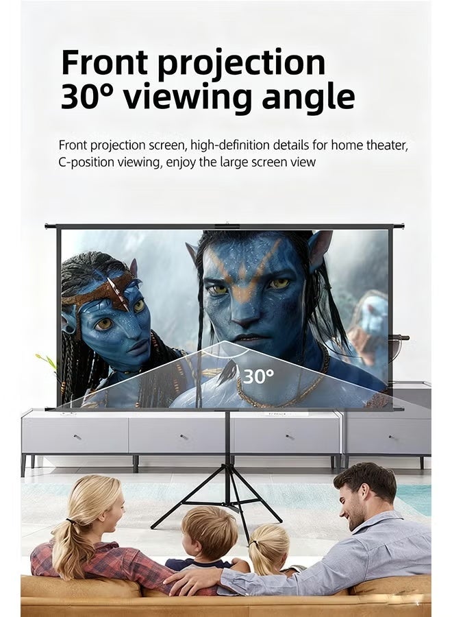 M.A&F's 100-Inch 16:9 Portable Foldable Projection Screen, With A Stand And No Wrinkles, Milk Silk Projection Cloth, Home High-Definition 4K Projection Screen (Wall-Mounted And Rack-Mounted), Suitable For Mobile Outdoor, Living Room, Bedroom, Home Theater And Office Presentation - Image 2