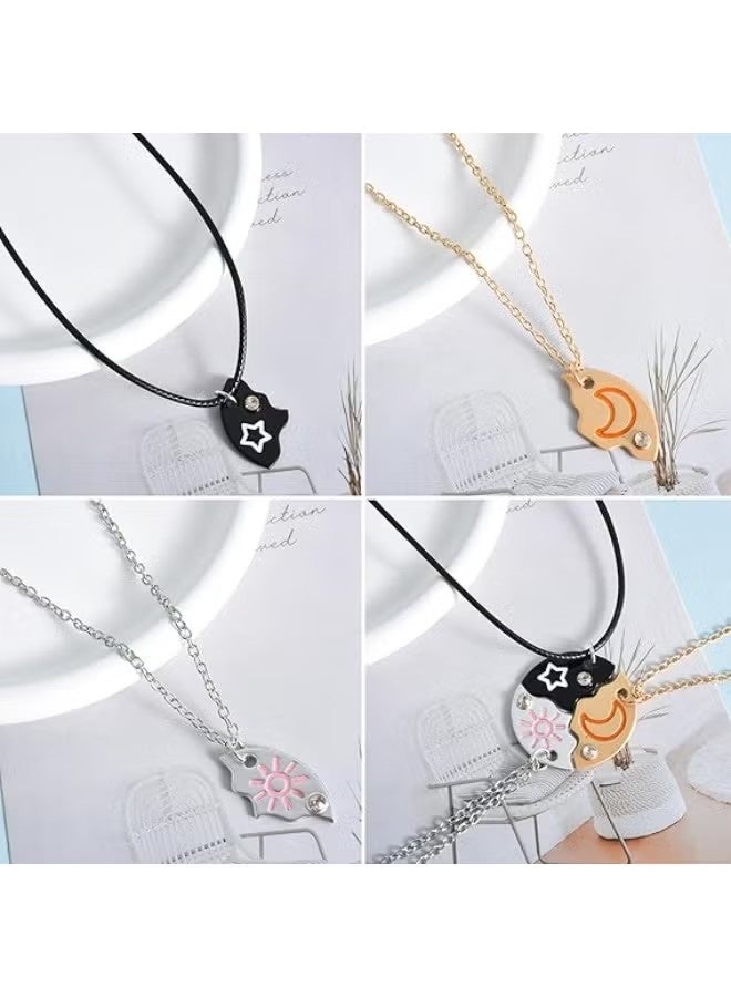 Pack of 3 Friendship Necklaces for 3, BFF Chains for 3, Chain Sisters Friendship Necklace, Friendship Necklace Pendant, Boyfriend Friends Gifts, Gold Girl Shaft, Sun Graduation Necklace - Image 3