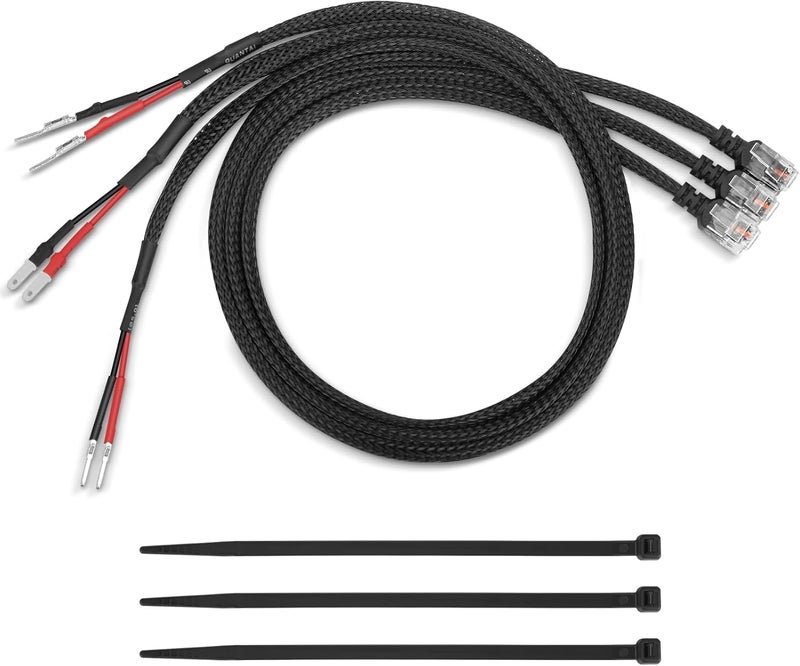 Hydencamm 14" Upgraded Mirror Plug Wire Tap Radar Detector Hardwire Power Cord Kit is Compatible for Escort Valentine One Uniden Beltronics, Mount RJ11 with Braided Set of 3 - Image 1