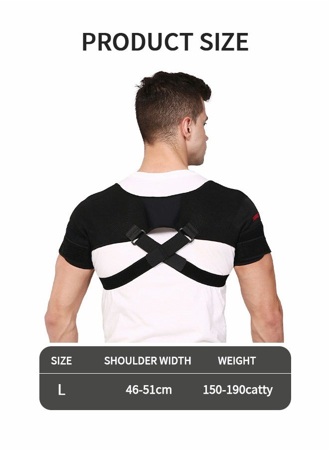 GROIC - Double Shoulder Support Strap Wrap, Shoulder Brace Two-Way Adjustable Pressurized for Shoulder Stability and Recovery, Fits Left and Right Shoulder Outdoor Hiking Lifting Sports - Image 1
