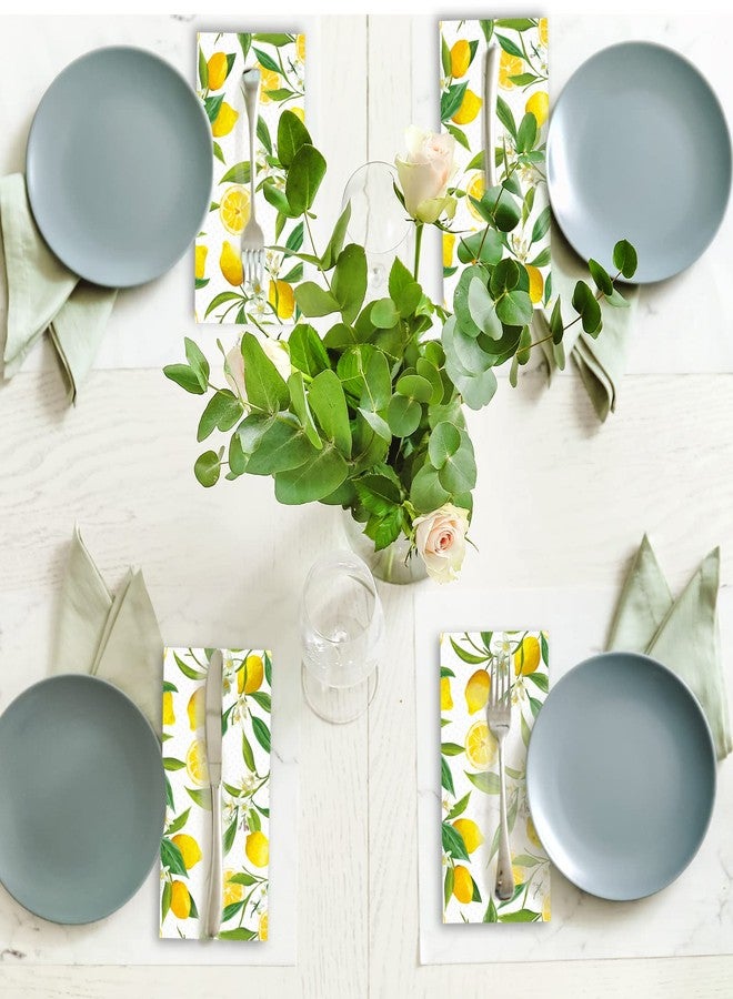 Tevxj 100PCS Lemon Guest Towel Lemon Yellow Citrus Fruit Hand Napkins Paper Napkin Hand Towel Disposable for Bathroom Wedding Holiday Anniversary Birthday Party Bridal Baby Shower Towels - Image 5