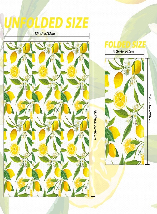 Tevxj 100PCS Lemon Guest Towel Lemon Yellow Citrus Fruit Hand Napkins Paper Napkin Hand Towel Disposable for Bathroom Wedding Holiday Anniversary Birthday Party Bridal Baby Shower Towels - Image 2