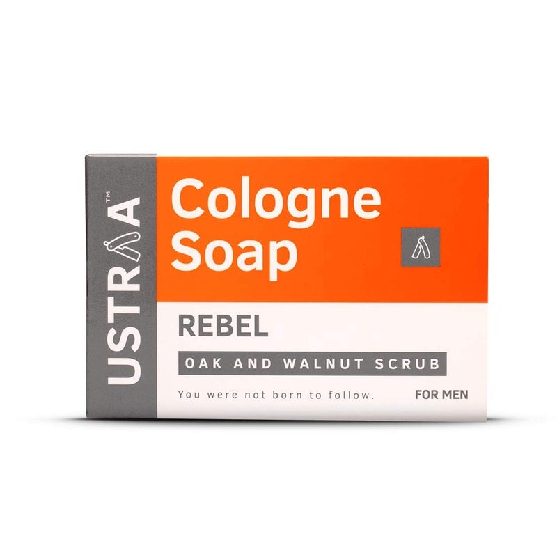Ustraa Rebel Cologne Soap with Oak  Walnut 6 x 125 gm Pack of 6  Triplemilled Soap  Mild Exfoliation with Walnut Granules  Gives Lasting Fragrance - Image 2