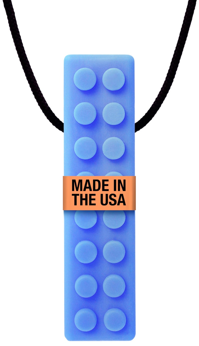 ARK Therapeutic ARK Brick Stick, Chew Necklaces for Sensory Kids and Adults, Oral and Hand Fidget for Autism, ADHD, SPD, Anxiety, Medical-Grade Textured Chew Necklace, XXT, Very Firm, Royal Blue - Image 1