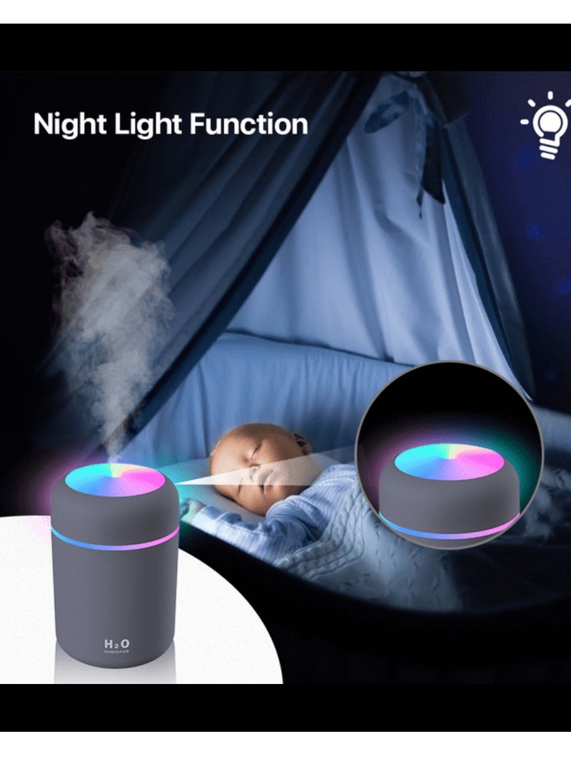 DIGI CORE Cool Mist Humidifier 300ml Mini Portable Humidifier with Multicolor LED Night Light, 2 Mist Mode and Auto Shut-Off, Personal Desktop Humidifier for Home Office Nursery, Super Quiet - Image 3
