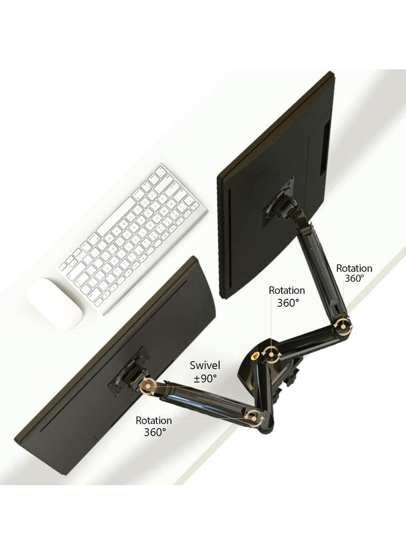 NB North Bayou Dual Monitor Desk Mount Stand Full Motion Swivel Computer Monitor Arm for Two Screens 17-27 Inch with 4.4~19.8lbs Load Capacity for Each Display - pzsku/ZC4641492D726445B2303Z/45/_/1721220878/811e22cb-27f8-4364-a289-cce9fc2c493c