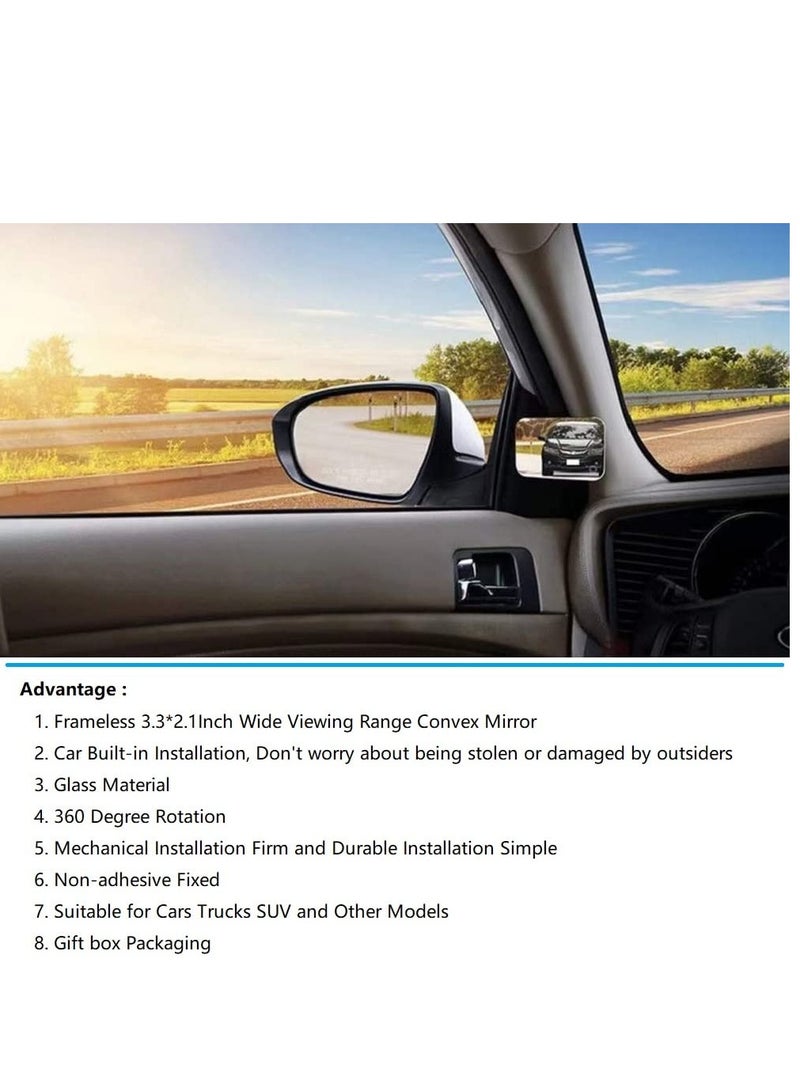 Excefore Blind spot mirror, universal car mirror, safety mirror, driving safety mirror, gift, blind spot mirror, car exterior and female/male interior overtaking mirror - Image 4