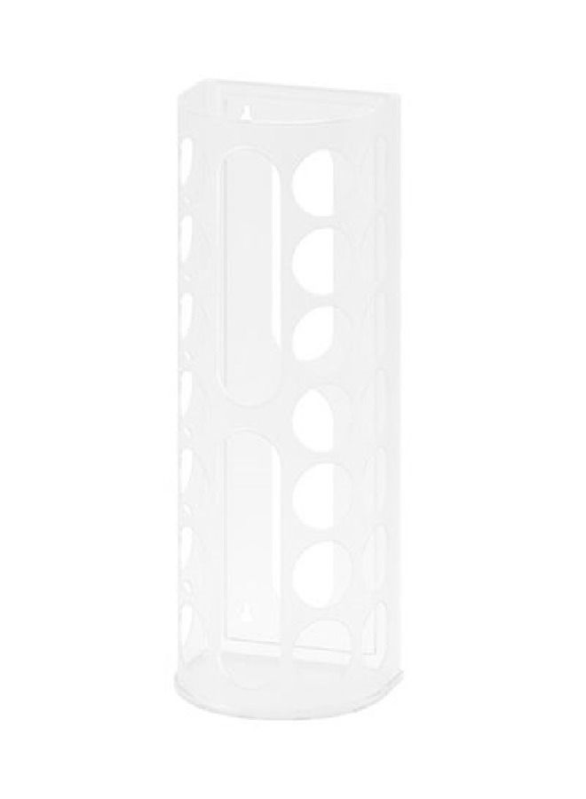 Plastic Kitchen Bag Dispenser Basket, White - Image 3