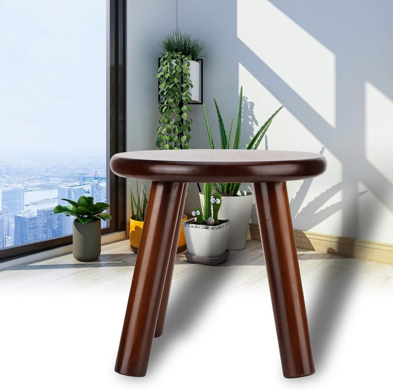 Runam Woods Multifunctional Wooden Step Stool for Kids Cute Small Child Bench Strong Legs Child Seat Foot Stool DIY Furniture Stool for Living Room Bathroom Bedroom Boys Girls Round