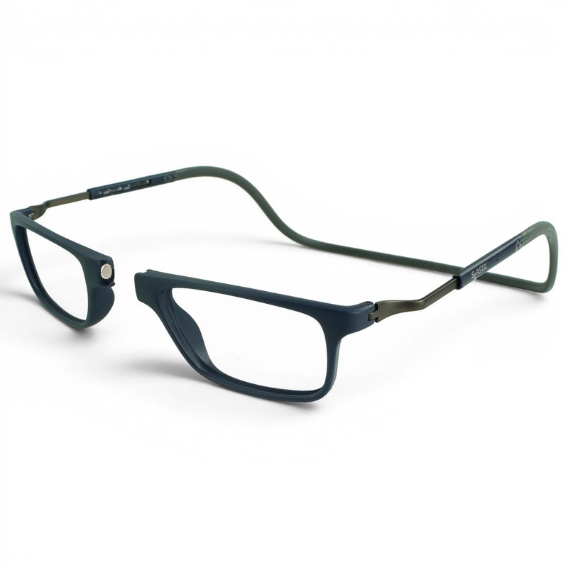 Clic Magnetic Reading Glasses Adjustable Neck Hanging Readers Secure Fit with Soft Headband Bodo XLXXL Matte Blue 300 - Image 2