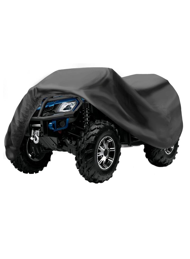 Meetion MEETION ATV Cover Waterproof, Heavy Duty Windproof Quad Covers, All Weather Protection 4 Wheeler Covers fit for Kawasaki, Honda, Polaris, Yamaha, 86'' (Black, XXL)  - Image 1