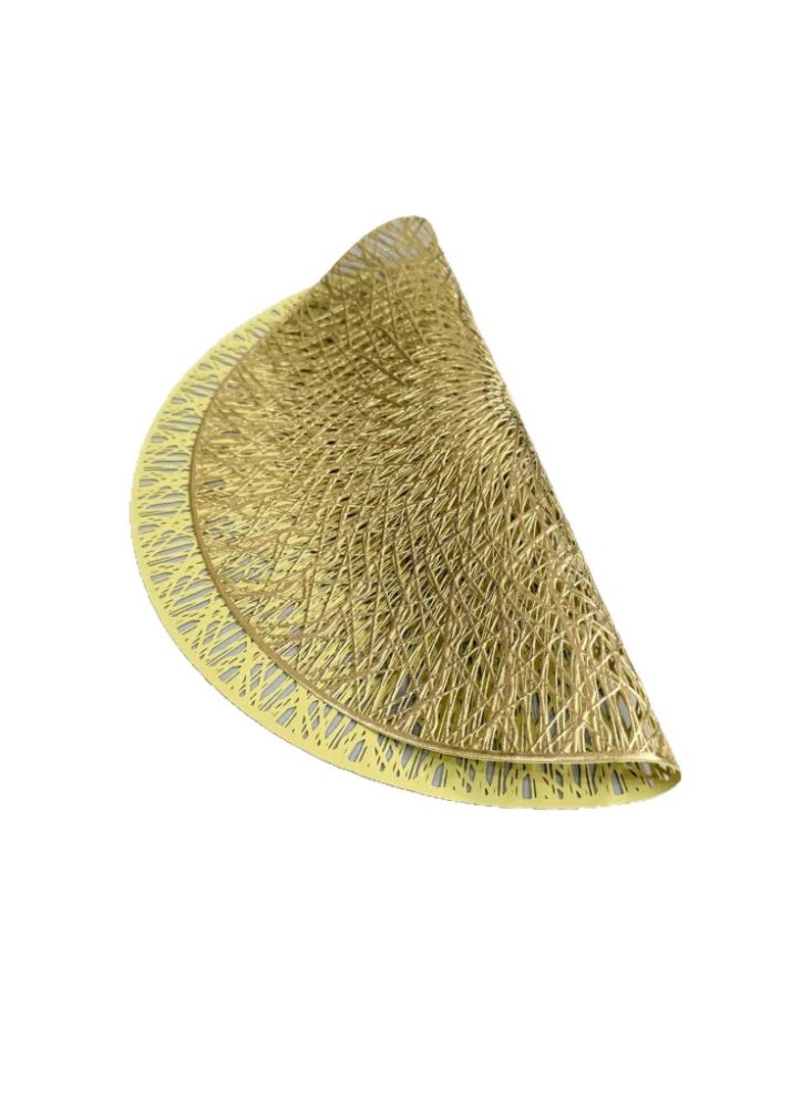 4pcs gold PVC hollow dining mat insulation mat for hotel and home Western cuisine - Image 3