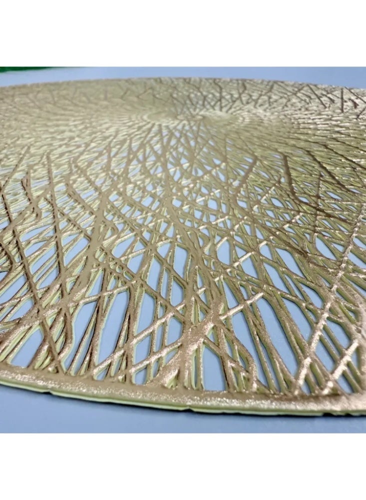 4pcs gold PVC hollow dining mat insulation mat for hotel and home Western cuisine - Image 5