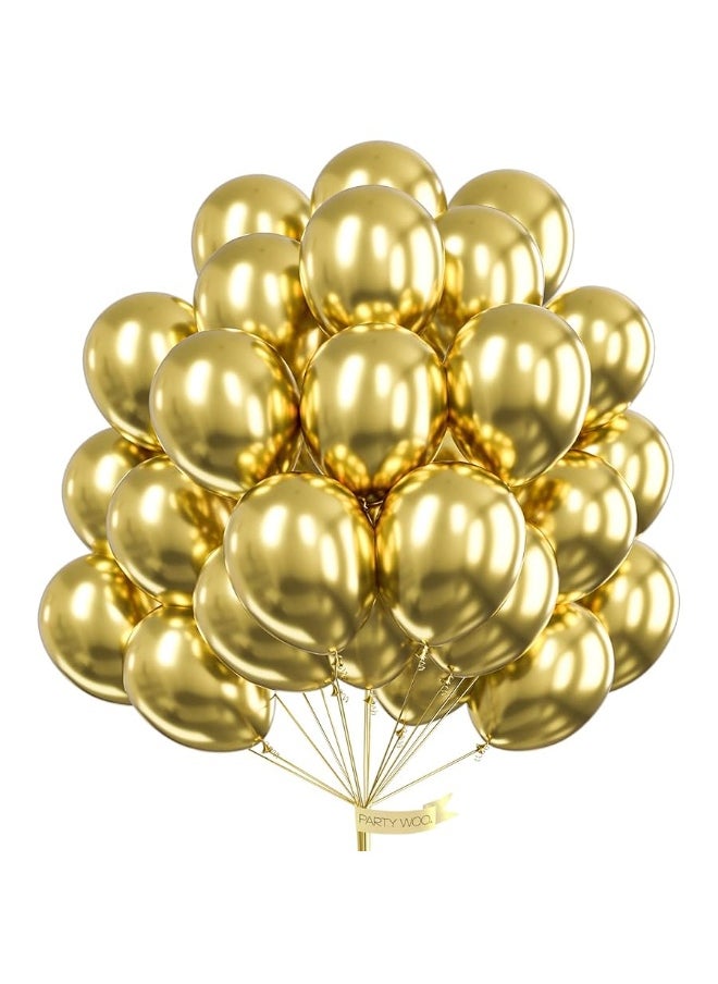 PartyWoo PartyWoo Metallic Gold Balloons, 50 pcs 12 Inch Gold Metallic Balloons, Gold Balloons for Balloon Garland or Balloon Arch as Party Decorations, Birthday Decorations, Baby Shower Decorations, Gold-G101  - Image 5
