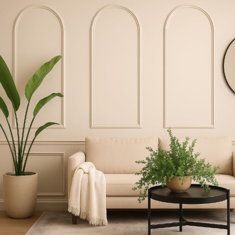 Colingmill 3 Set 24 x 64 Inch Arch Wall Molding Kit Peel Stick Arch Premade Accent Wainscoting Panel Wall Panel Decor Pre Cut Trim Kit for Home Walls Molding DIY Living Room Decor(Classic Style) - Image 4