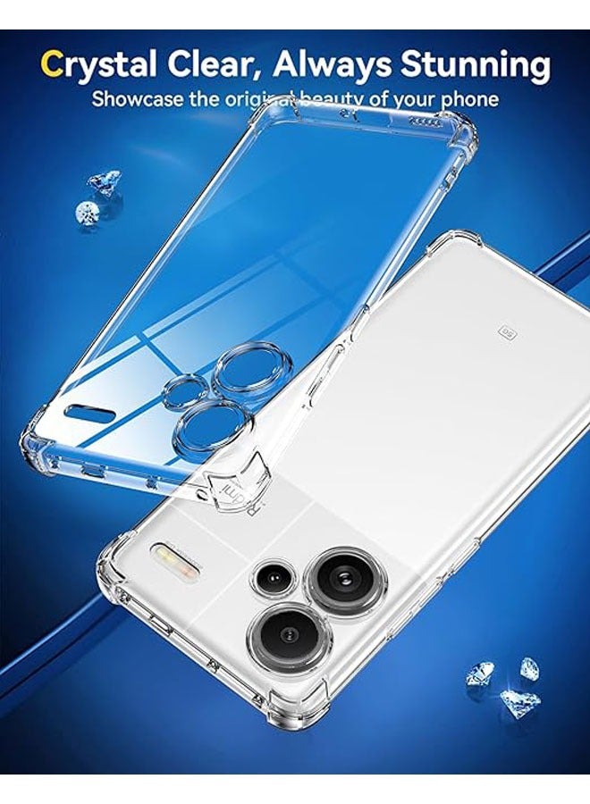 general Case for Xiaomi Redmi Note 13 Pro+ 5G / Note 13 Pro Plus 5G, with 2 Screen Protectors, Mobile Phone Case, Transparent Soft Silicone TPU Protective Bumper Case, Transparent - Image 2