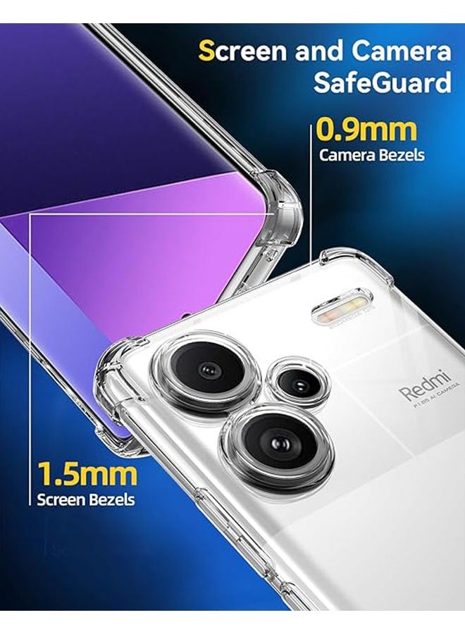 general Case for Xiaomi Redmi Note 13 Pro+ 5G / Note 13 Pro Plus 5G, with 2 Screen Protectors, Mobile Phone Case, Transparent Soft Silicone TPU Protective Bumper Case, Transparent - Image 4