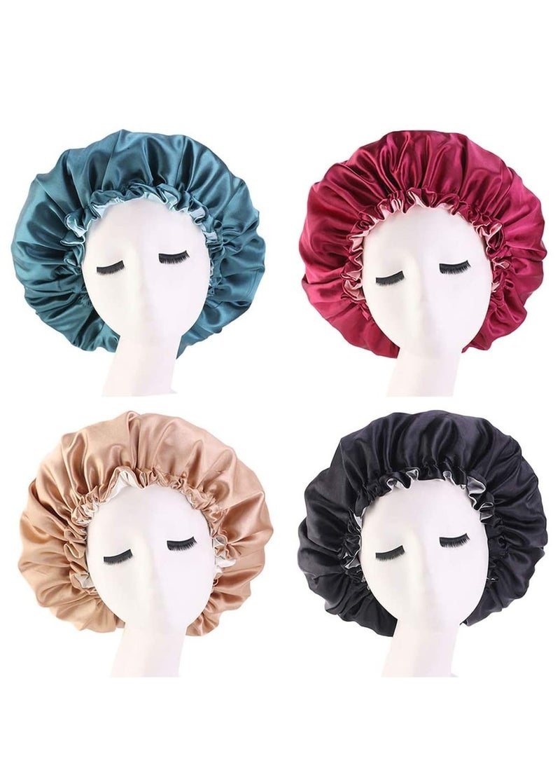 ORiTi 4 Piece Bonnet Sleep Cap Silk Satin Hair  - Image 1