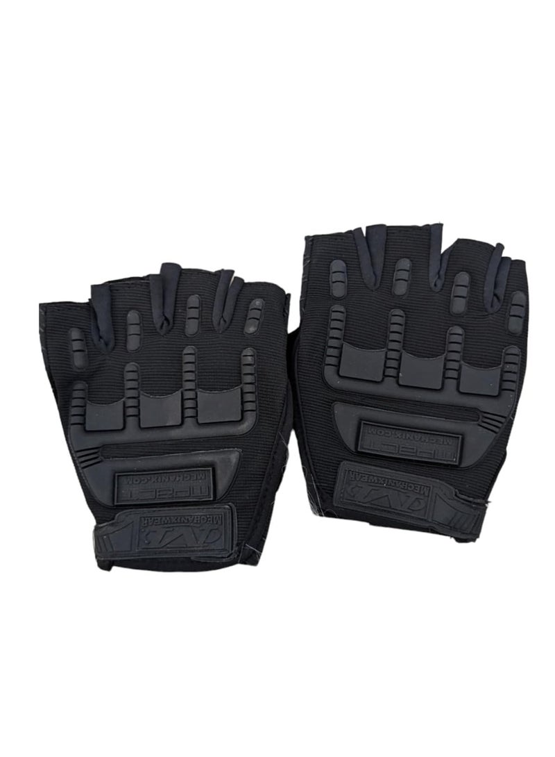 قفازات نصف إصبع رياضية ( اسود ) مضادة للإنزلاق ولحماية اليدين . للياقة البدنية وصالة الألعاب الرياضية - Image 3