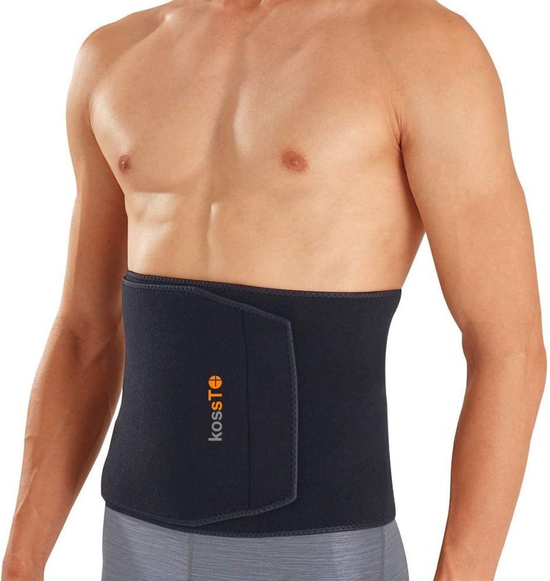 kossto Waist Belt for Tummy Exercise | Slimming Tummy Brace for Men & Women | Adjustable Waist Trimmer | Sweat Wrap for Fat Loss, Posture Support & Core Workout – Standard Size - Image 1