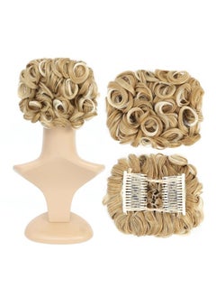 Short Messy Curly Dish Hair Bun Extension Easy Stretch hair Combs Clip in Ponytail Extension Scrunchie Chignon Tray Ponytail Hairpieces (Blonde Mixed-27T613#) - pzsku/ZC4646471218233EDB201Z/45/_/1682177108/a75471a1-4d13-4c98-b090-94d431262257