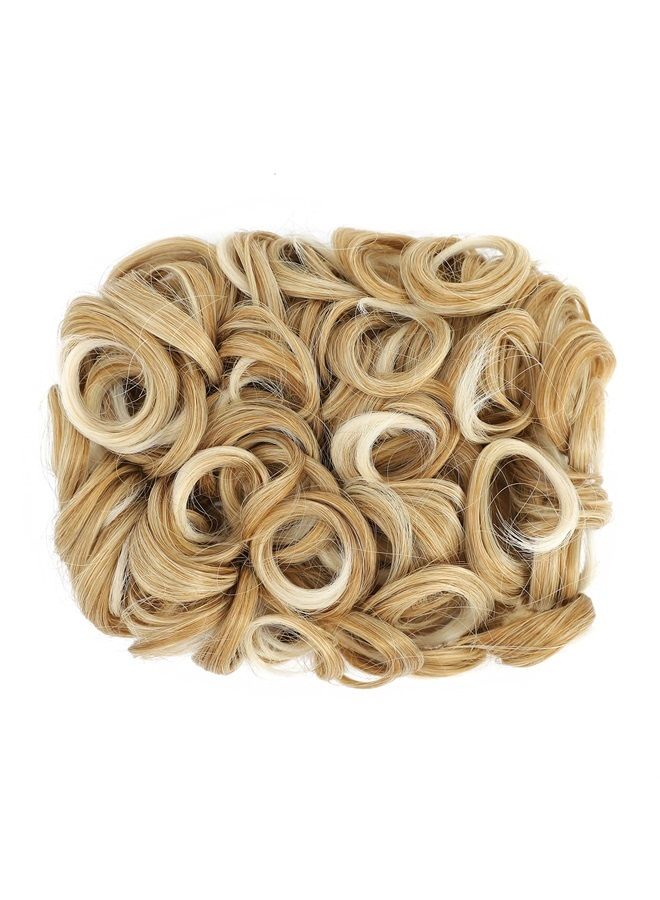 SWACC Short Messy Curly Dish Hair Bun Extension Easy Stretch hair Combs Clip in Ponytail Extension Scrunchie Chignon Tray Ponytail Hairpieces (Blonde Mixed-27T613#) - Image 2