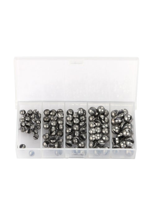 Fishing Weights Sinkers Kit, 100pcs Round Split Shot Sinker, Fishing Weights Egg Sinkers 5 Sizes