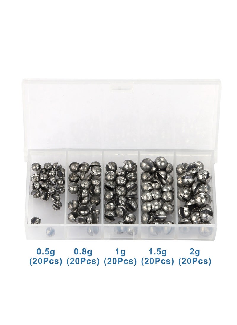 Generic - Fishing Weights Sinkers Kit, 100pcs Round Split Shot Sinker, Fishing Weights Egg Sinkers 5 Sizes - Image 1