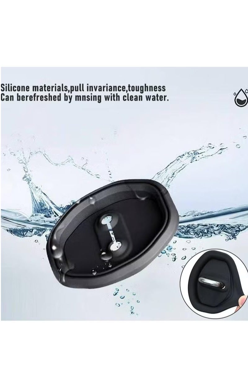 4pcs Car Door Latch Silicone Protective Covers - Silent Shock Pads for Vehicle Locks (Black) - Image 2