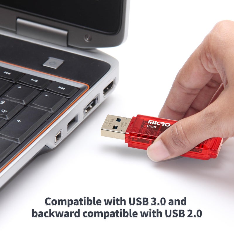 Inland Micro Center SuperSpeed 2 Pack 16GB USB 3.0 Flash Drive Gum Size Memory Stick Thumb Drive Data Storage Jump Drive (16G 2-Pack) - Image 4
