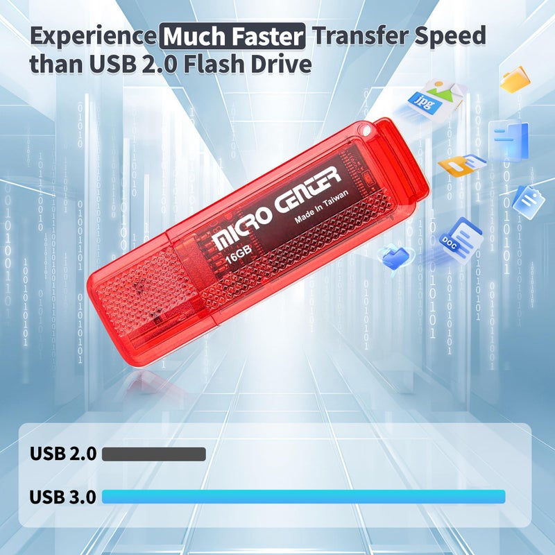 Inland Micro Center SuperSpeed 2 Pack 16GB USB 3.0 Flash Drive Gum Size Memory Stick Thumb Drive Data Storage Jump Drive (16G 2-Pack) - Image 3