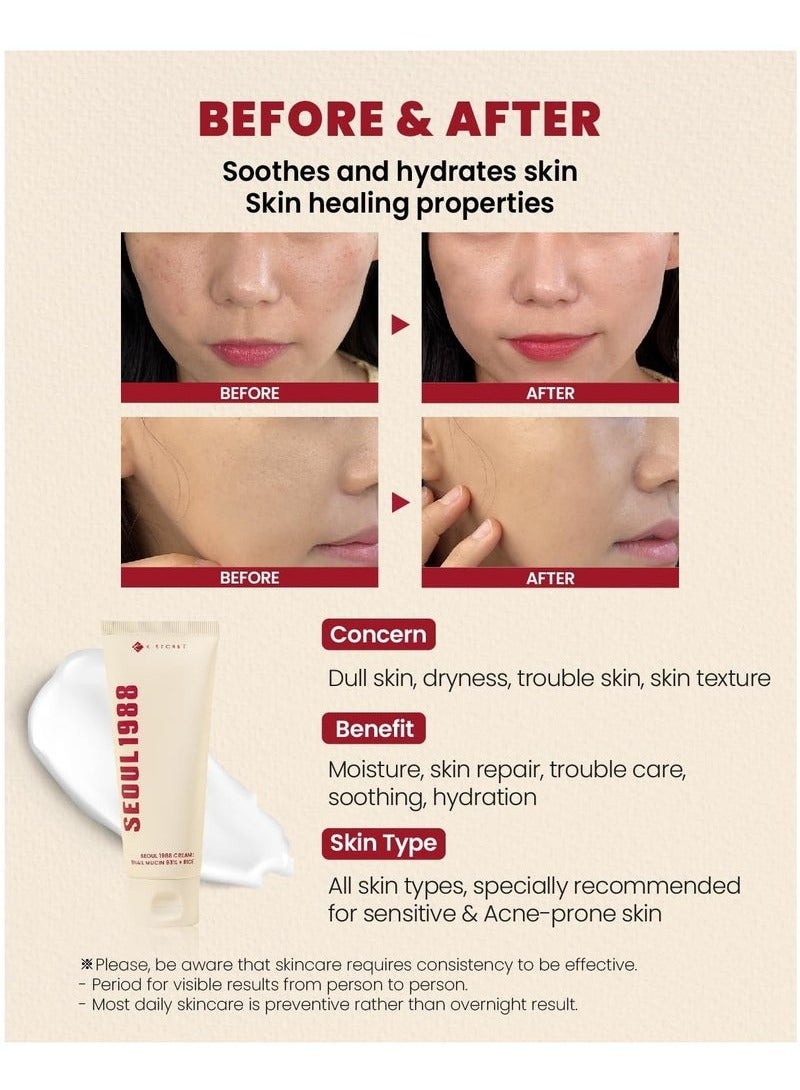 K-SECRET SEOUL 1988 Cream : Snail Mucin 93% + Rice - Image 3