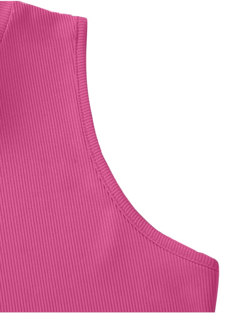Nileton - Ribbed knit Crop Top - Sleevles Tank Top Mock Neck - For Women - Image 1