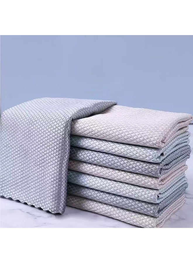 10 pack Microfiber Glass Cleaning Cloth，Lint Free，Reusable household Glass Cleaning Towel, Cleaning Rags Kitchen Towel，Super Absorbent，Quickly Clean Window, Glasses, Windshields, Mirrors, and Stainless Steel, Random color. - Image 2