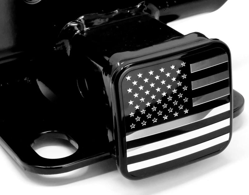 eVerHITCH USA Metal Flag Hitch Cover (Fits 2" Receivers, Black Chrome) - Image 3