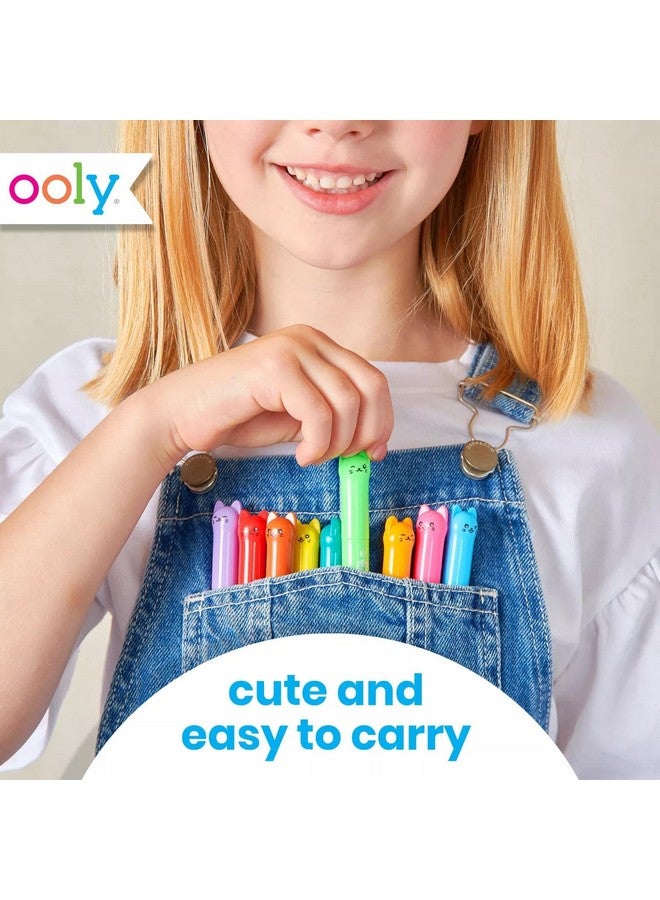 Ooly Ooly Cat Parade Gel Crayons for Kids and Adults - Set of 12 Rainbow Color Crayons for Glass and Paper Surfaces with Cat-Shaped, Twist-Up Caps - Easy To Clean, Smooth Gliding Gel Crayon Set - Image 4