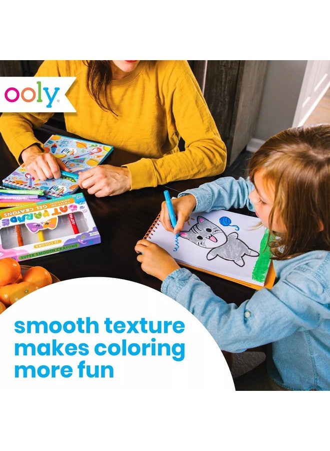 Ooly Ooly Cat Parade Gel Crayons for Kids and Adults - Set of 12 Rainbow Color Crayons for Glass and Paper Surfaces with Cat-Shaped, Twist-Up Caps - Easy To Clean, Smooth Gliding Gel Crayon Set - Image 5