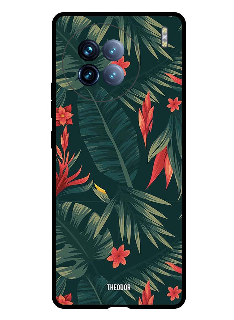 Theodor Protective Case Anti Scratch Shock Proof Bumper Cover For Vivo X90 Green Leaves - Image 1