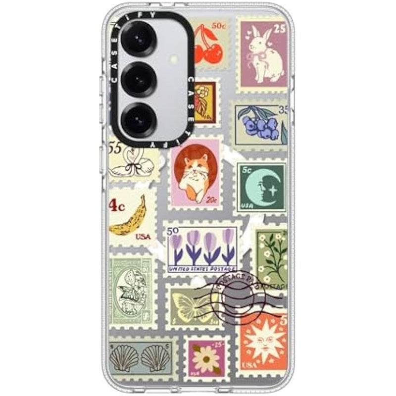 Casetify Magnetic Clear Galaxy S25+ Case 【Compatible with Magsafe】 - Stamp Collection - Image 1