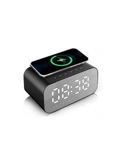 5 In 1 Digital Clock Alarm Clock With Wireless Charging And Bluetooth Speakers Built In Fm Radio Clock Bedside Bedroom Digital Alarm Clocks Large Led Display Multi Function Alarm Clock Black