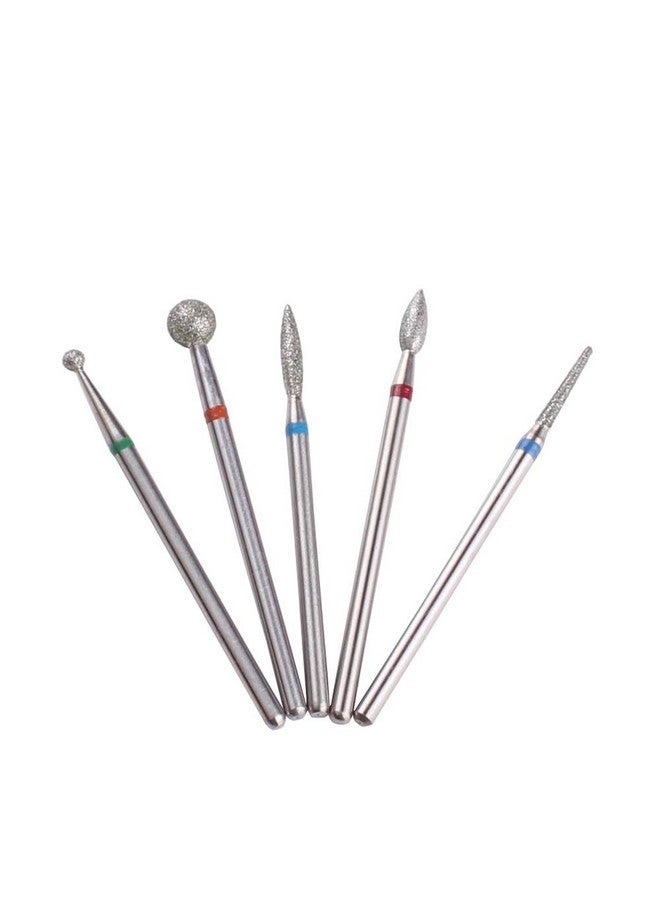 MZCMSL Diamond Cuticle Nail Drill Bits,5Pcs Russian Manicure Drill Bits(Ball/Flame/Needle),3/32 Shank Cuticle Remover Bit Kit - Image 5