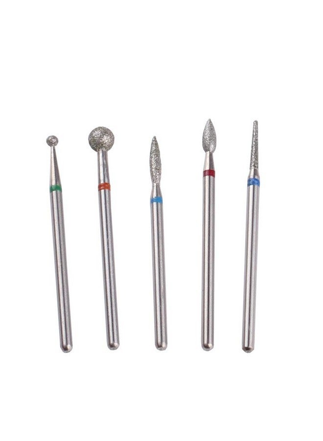 MZCMSL Diamond Cuticle Nail Drill Bits,5Pcs Russian Manicure Drill Bits(Ball/Flame/Needle),3/32 Shank Cuticle Remover Bit Kit - Image 3