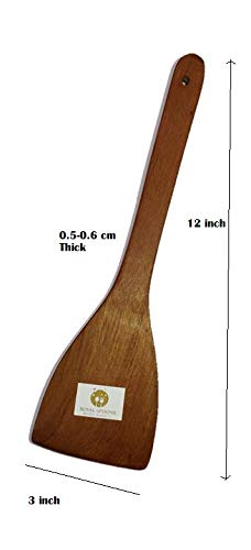 ARMAN SPOONS Royal Teak Wood Brown CookingServing DosaRoti Spatula Set of 2 Piece ButterfrySteel Shape - Image 3