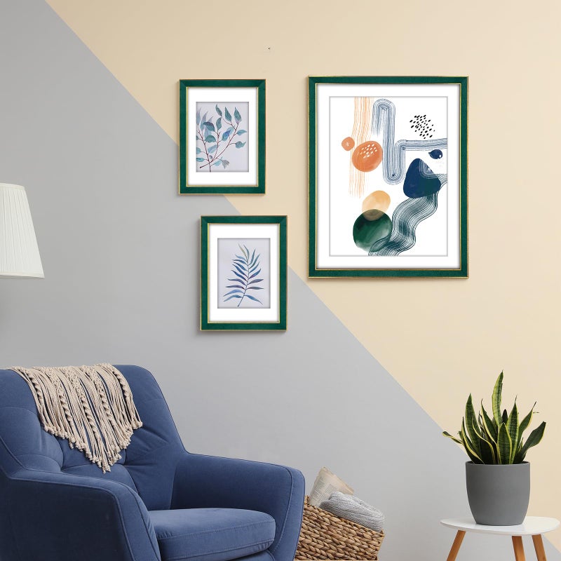 euwazram Suede 18x24 Frame - Single Frame, Christmas Elegant Green 18 x 24 Poster Frame with Mat for 16x20, 18x24 Picture Frames for Artwork, Puzzles, Photos and Movie Posters - Image 4