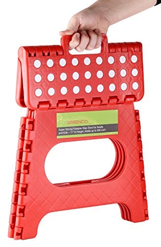 Greenco Super Strong Foldable Step Stool for Adults and Kids - 11" in Height, Holds up to 300 Lb!!!(red) - Image 3