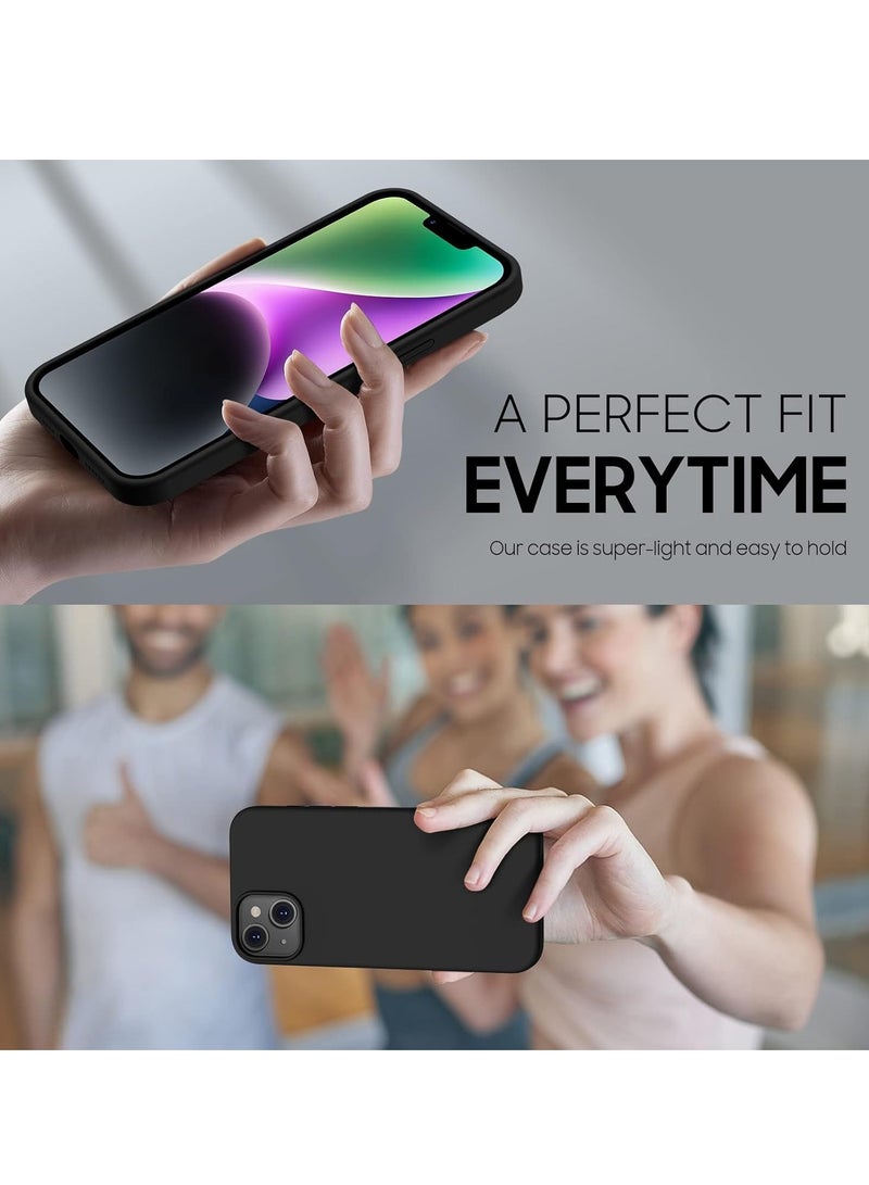 إلترازون iPhone 14 Plus Case, [5 in 1 with 2 Pack Screen Protector + 2 Pack Camera Lens Protector, Liquid Silicone [Full Body] Protection Shockproof [Drop Protection] 6.7 Inch (Black) - Image 4