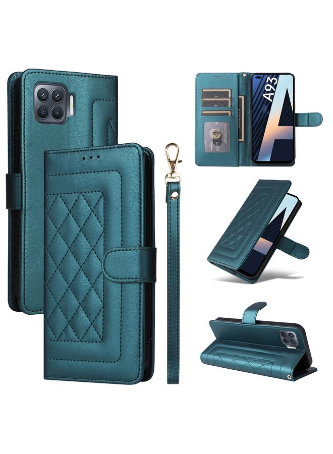 erorex Case For OPPO A93 4G / F17 Pro Diamond Lattice Leather Flip Phone Case - Image 1