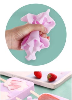 Generic Food Grade Silicone Ice Cream Molds with Lids – Reusable Popsicle Makers, BPA-Free Ice Cube Trays for Homemade Frozen Treats, Dishwasher-Safe & Kid-Friendly  - Image 3