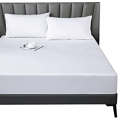 Lirex Twin XL Fitted Sheet Cotton, 300 Thread Count Soft Breathable, 8-10" Deep Pocket Sheet for Hotel Home, White - Image 1