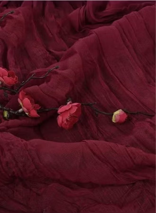 Translucent Table Runner Chessian Tablecloth for Wedding Reception Bridal Shower Party Decoration Table Centerpiece 90*400CM Red - Image 3